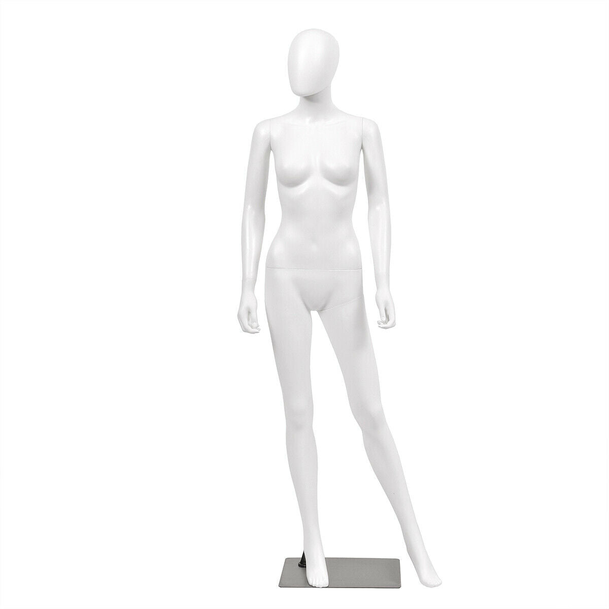 Gymax Female Mannequin Plastic Full Body Dress Form Display