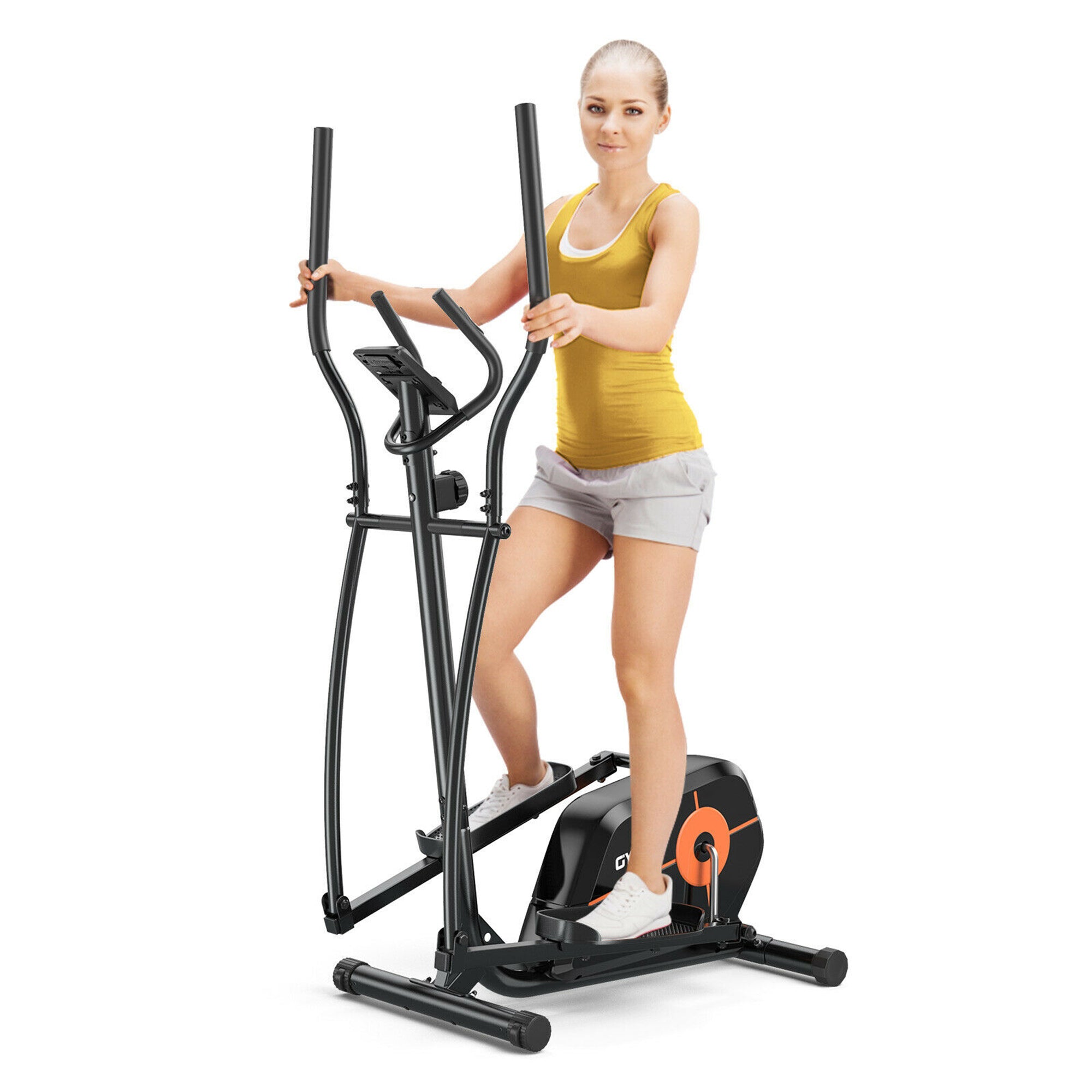 Gymax Elliptical Exercise Machine Magnetic Cross Trainer w LCD