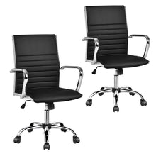 Load image into Gallery viewer, Gymax Set of 2 PU Leather Office Chair High Back Conference Task Chair Black
