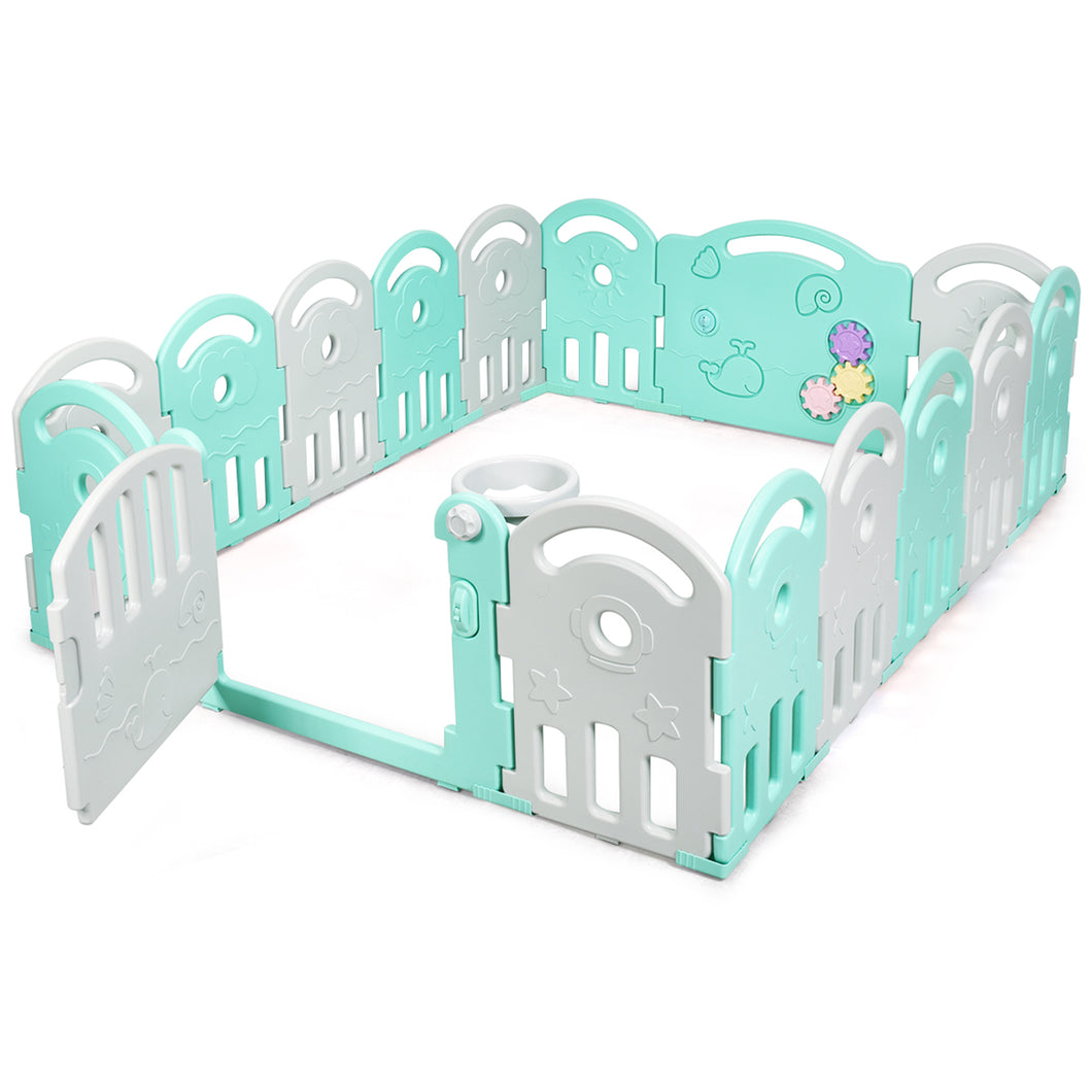 Gymax Baby Kid Playpen Activity Center Safety Play Yard w/ Music Box