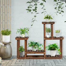 Load image into Gallery viewer, Gymax Solid Wood Plant Stand Multi Layer Plant Pot Holder Display Rack 7-9 Flowerpots
