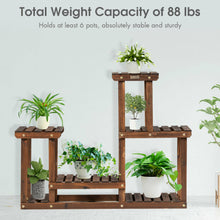 Load image into Gallery viewer, Gymax Solid Wood Plant Stand Multi Layer Plant Pot Holder Display Rack 7-9 Flowerpots
