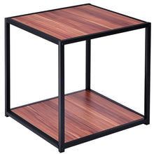 Load image into Gallery viewer, Gymax 2PC 20&#39;&#39; Metal Square Side/End Table Sofa Coffee Tea Stand Bottom W/2 Tier Shelf
