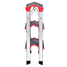 Load image into Gallery viewer, Gymax Folding Aluminum Lightweight Ladder 3 Step Non-Slip Platform Stool
