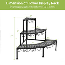 Load image into Gallery viewer, Gymax 3 Tier Corner Metal Flower Pot Pots Rack Plant Shelf Display Stair Step Ladder
