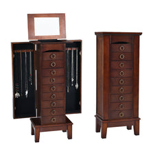 Load image into Gallery viewer, Gymax Jewelry Cabinet Armoire Wood Storage Box Chest Stand Organizer
