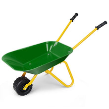 Load image into Gallery viewer, Gymax Kids Metal Wheelbarrow Children&#39;s Size Ourdoor Garden Backyard Play Toy Green
