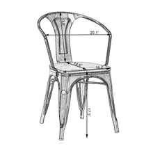 Load image into Gallery viewer, Gymax Set of 2 Armchair Stool Dining Chair Metal Wood Home Furniture

