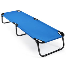 Load image into Gallery viewer, Gymax Folding Camping Bed Outdoor Military Cot Sleeping Blue
