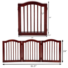 Load image into Gallery viewer, Gymax 24&#39;&#39; 3 Panel Folding Freestanding Wood Pet Dog Safety Gate Z Shape Fence Doorway
