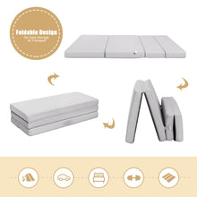Load image into Gallery viewer, Gymax 4&#39;&#39; Queen Size Foam Folding Mattress Sofa Bed Guests Floor Mat Carrying Handles
