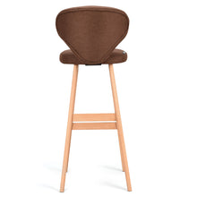 Load image into Gallery viewer, Gymax Set of 2 Bar Stools Pub Chair Fabric w/Wood Legs Backrest Home Furniture Brown
