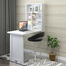 Load image into Gallery viewer, Gymax Wall Mounted Fold-Out Convertible Floating Desk Space Saver Writing Table White
