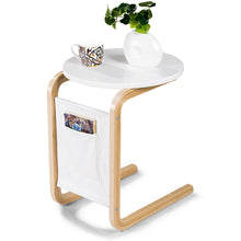 Load image into Gallery viewer, Gymax Set of 2 Bentwood Sofa End Side Table Coffee Table Round Tabletop w/ Storage Bag
