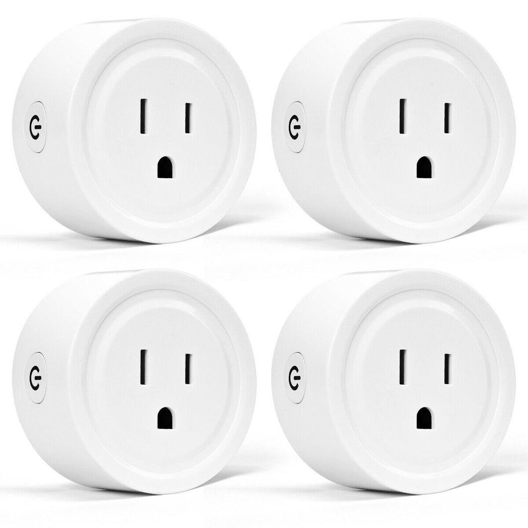 Gymax 4pcs Smart Sockets Mini Wifi Smart Plug Outlet Remote Control Home Appliances