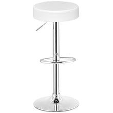 Load image into Gallery viewer, Gymax Set of 2 Adjustable Round Leather Seat Hydraulic Swivel Bar Stool White
