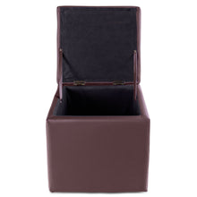 Load image into Gallery viewer, Gymax Storage Box Ottoman Square Seat Foot Stool Chair Cube Hinge Top Brown
