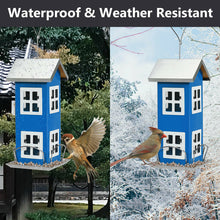 Load image into Gallery viewer, Gymax Outdoor Wild Bird Feeder Weatherproof House Design Garden Yard Decoration Blue
