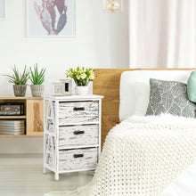 Load image into Gallery viewer, Gymax Set of 2 Chest w/3 Fabric Drawers Vintage Wood Frame End Side Table Nightstand
