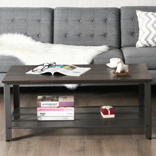 Load image into Gallery viewer, Gymax Coffee Table Console Table with Storage Shelf and Metal Frame Wood Look Grey
