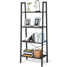 Load image into Gallery viewer, Gymax 4-Tier Ladder Shelf Ladder Bookcase Bookshelf Display Rack Plant Stand Grey
