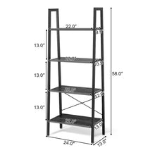Load image into Gallery viewer, Gymax 4-Tier Ladder Shelf Ladder Bookcase Bookshelf Display Rack Plant Stand Grey
