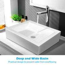 Load image into Gallery viewer, Gymax Rectangular Ceramic Bathroom Vessel Sink Above Counter Art Basin w/ Pop-up Drain
