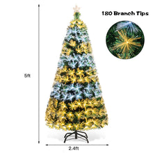 Load image into Gallery viewer, Gymax 5FT/6FT/7FT Pre-lit Fiber Optic ArtificialChristmas Tree w/LED Lights
