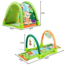 Load image into Gallery viewer, Gymax 4-in-1 Green Activity Play Mat Baby Activity Center w/3 Hanging Toys
