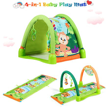 Load image into Gallery viewer, Gymax 4-in-1 Green Activity Play Mat Baby Activity Center w/3 Hanging Toys
