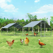 Load image into Gallery viewer, Gymax Walk In Chicken Coop Run House Shade Cage 10&#39; X 26&#39; w/Roof Cover
