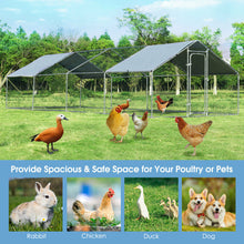 Load image into Gallery viewer, Gymax Walk In Chicken Coop Run House Shade Cage 10&#39; X 26&#39; w/Roof Cover
