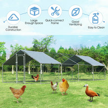 Load image into Gallery viewer, Gymax Walk In Chicken Coop Run House Shade Cage 10&#39; X 26&#39; w/Roof Cover
