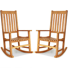 Load image into Gallery viewer, Gymax 2PCS Wood Rocking Chair Porch Rocker High Back Garden Seat Indoor Outdoor
