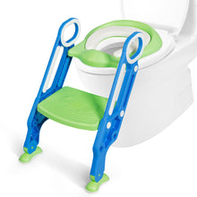 Load image into Gallery viewer, Gymax Foldable Potty Training Toilet Seat w/ Step Stool Ladder Adjustable for kids
