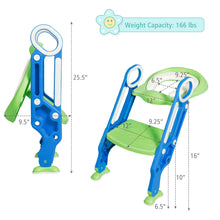 Load image into Gallery viewer, Gymax Foldable Potty Training Toilet Seat w/ Step Stool Ladder Adjustable for kids
