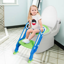 Load image into Gallery viewer, Gymax Foldable Potty Training Toilet Seat w/ Step Stool Ladder Adjustable for kids
