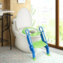 Load image into Gallery viewer, Gymax Foldable Potty Training Toilet Seat w/ Step Stool Ladder Adjustable for kids
