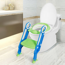 Load image into Gallery viewer, Gymax Foldable Potty Training Toilet Seat w/ Step Stool Ladder Adjustable for kids
