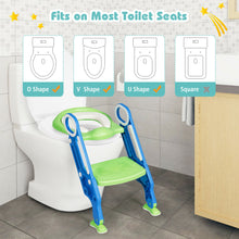 Load image into Gallery viewer, Gymax Foldable Potty Training Toilet Seat w/ Step Stool Ladder Adjustable for kids
