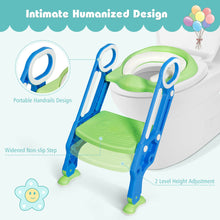 Load image into Gallery viewer, Gymax Foldable Potty Training Toilet Seat w/ Step Stool Ladder Adjustable for kids
