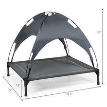 Load image into Gallery viewer, Gymax 36&#39;&#39; Portable Elevated Dog Cot Outdoor Cooling Pet Bed w/ Removable Canopy Shade
