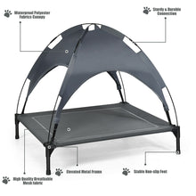 Load image into Gallery viewer, Gymax 36&#39;&#39; Portable Elevated Dog Cot Outdoor Cooling Pet Bed w/ Removable Canopy Shade
