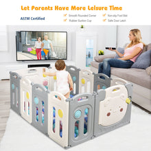 Load image into Gallery viewer, Gymax 12 Panel Baby Playpen Kids Activity Center Play Yard w/ Lock Door &amp; Rubber Pads
