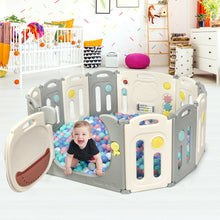 Load image into Gallery viewer, Gymax 12 Panel Baby Playpen Kids Activity Center Play Yard w/ Lock Door &amp; Rubber Pads
