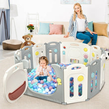 Load image into Gallery viewer, Gymax 12 Panel Baby Playpen Kids Activity Center Play Yard w/ Lock Door &amp; Rubber Pads
