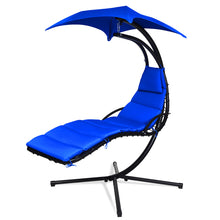 Load image into Gallery viewer, Gymax Patio Hammock Swing Chair Hanging Chaise w/ Cushion Pillow Canopy Navy
