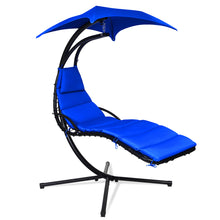 Load image into Gallery viewer, Gymax Patio Hammock Swing Chair Hanging Chaise w/ Cushion Pillow Canopy Navy

