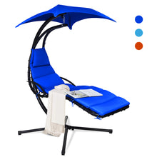 Load image into Gallery viewer, Gymax Patio Hammock Swing Chair Hanging Chaise w/ Cushion Pillow Canopy Navy
