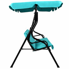 Load image into Gallery viewer, Gymax Blue Outdoor Swing Canopy Patio Swing Chair 3-Person Canopy Hammock
